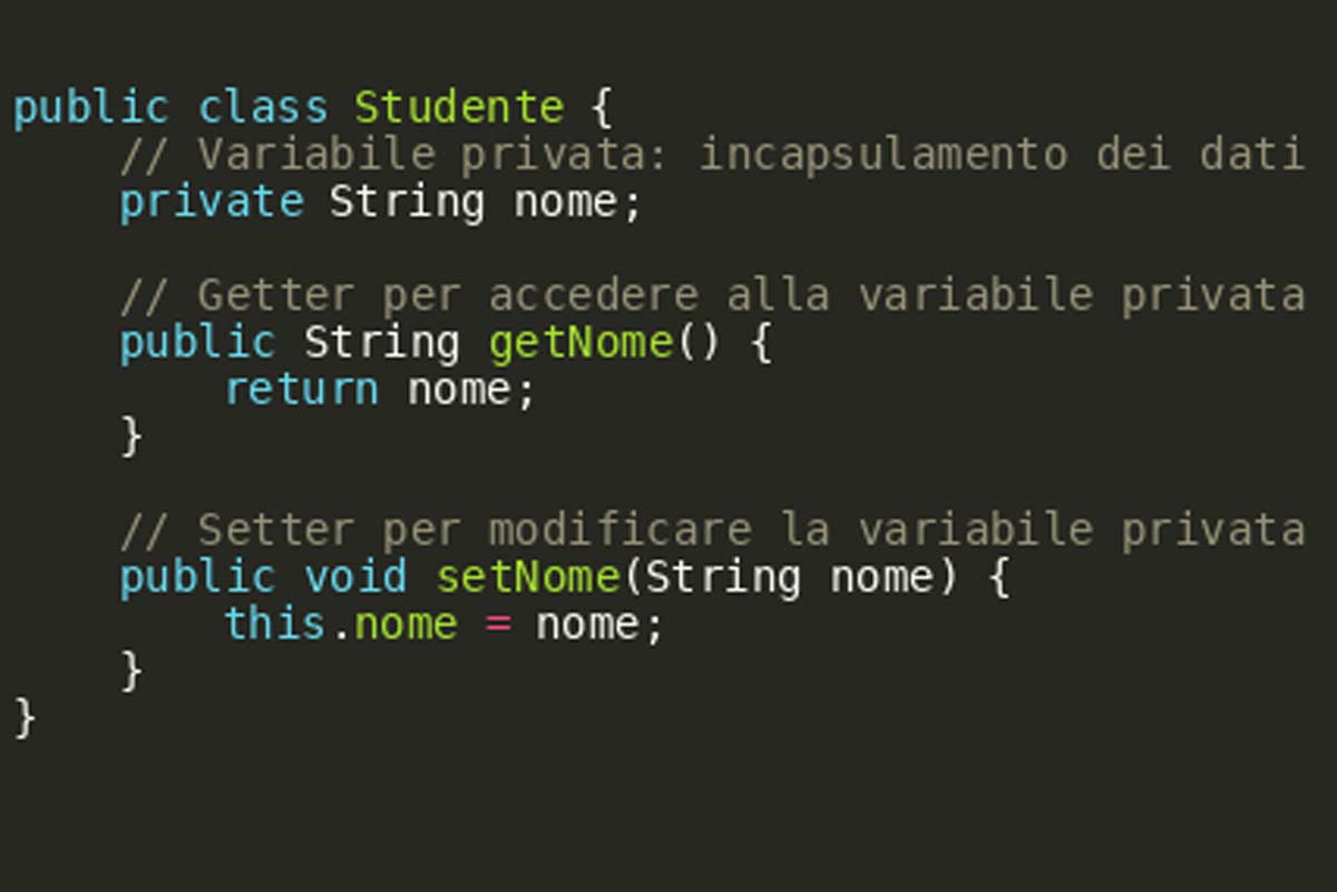 esempio incapsulamento Java studente