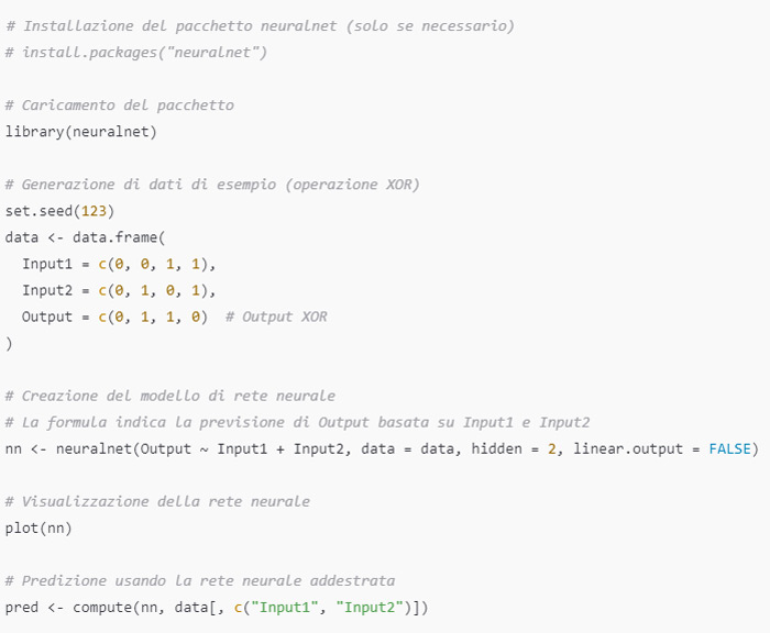 linguaggio R per intelligenza artificiale
